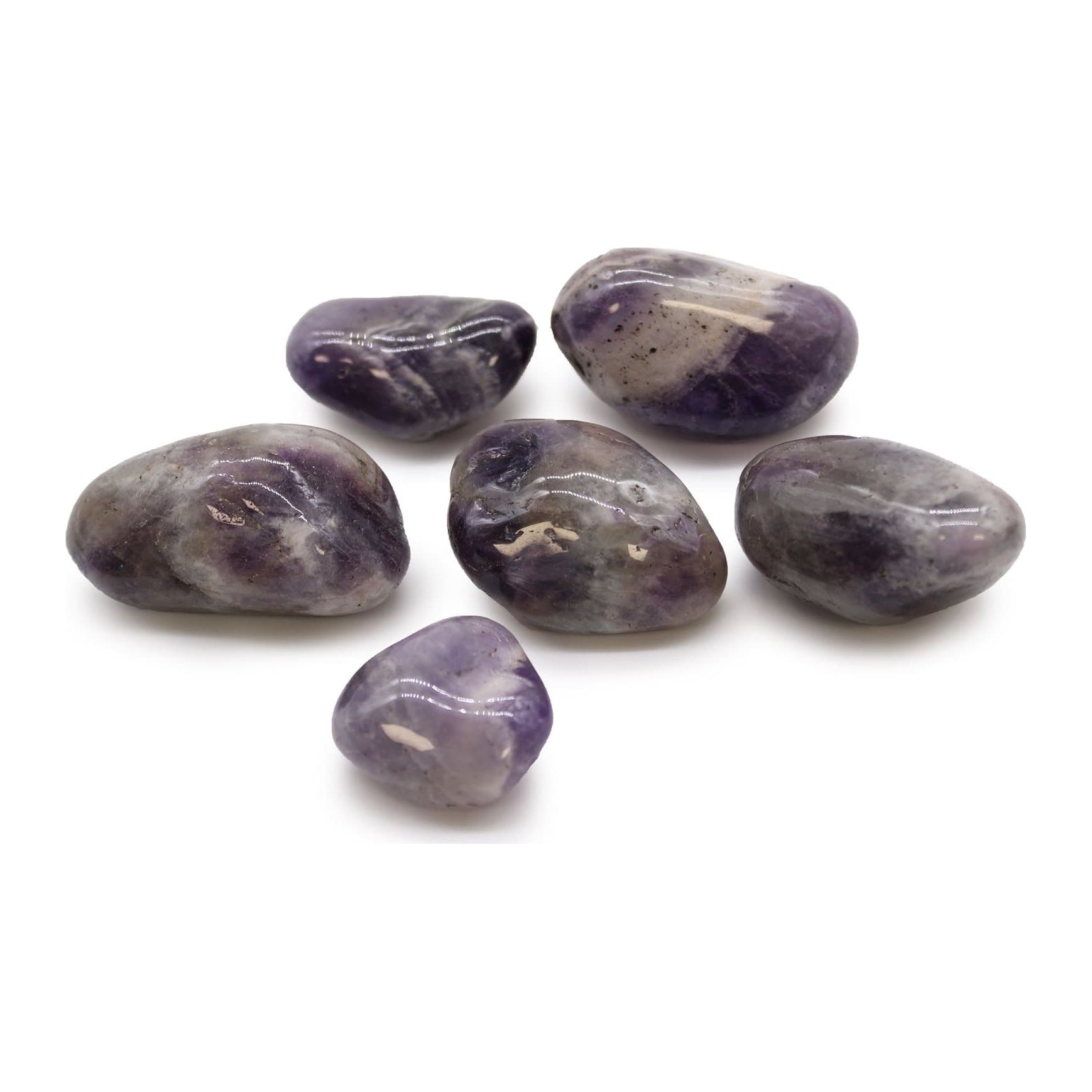 Polished purple African amethyst tumble stones