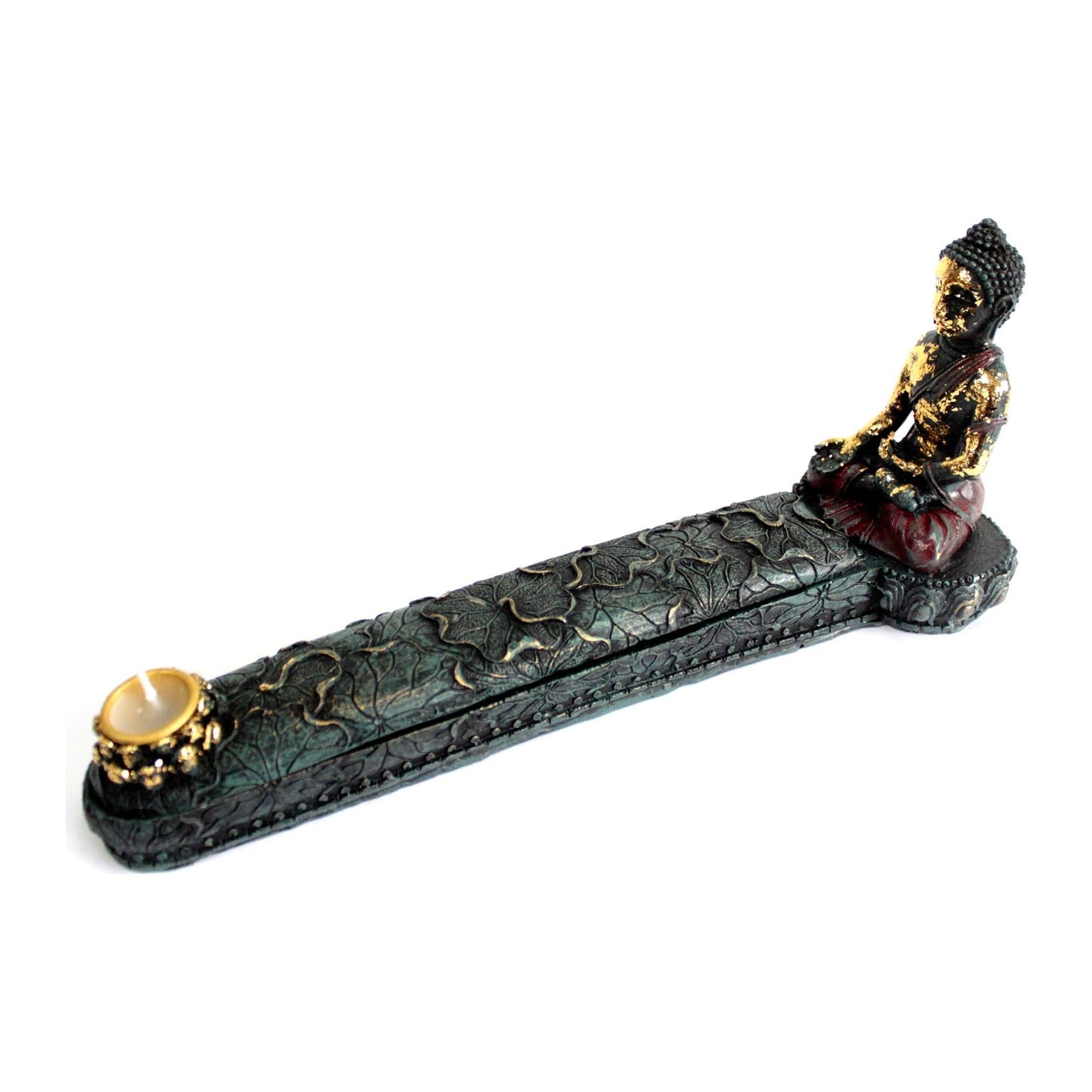Antique style resin Buddha incense burner