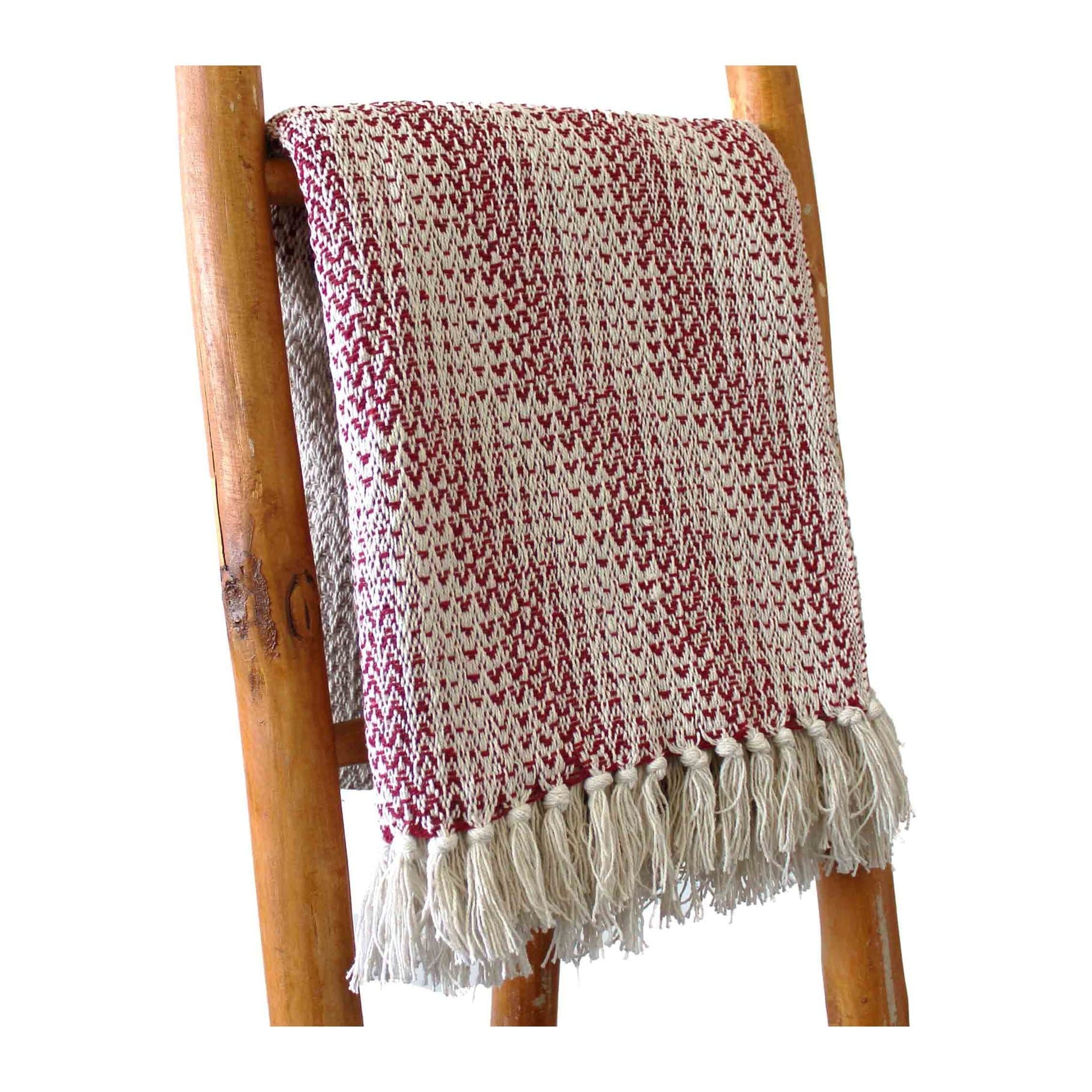 Boho cotton throw with tassel trim