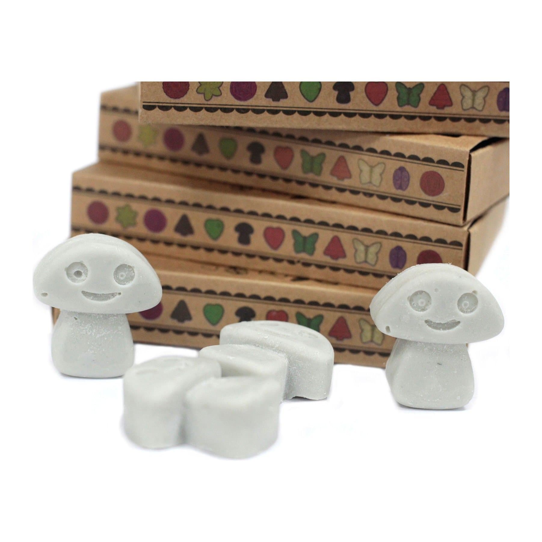 Matchbox of six soy wax melts separated by cardboard dividers