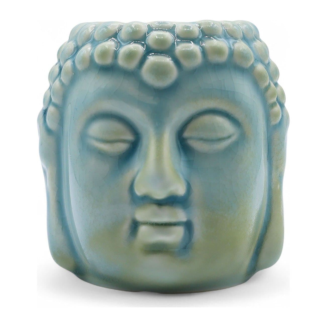 Ceramic Buddha oil burner with a tealight base and bowl