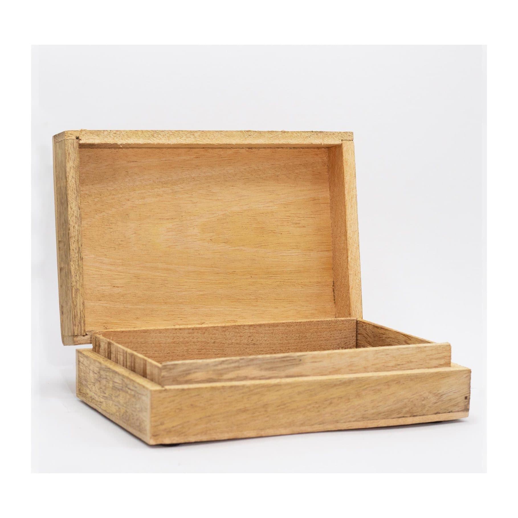 Whitewash mango wood box with the face of the Buddha