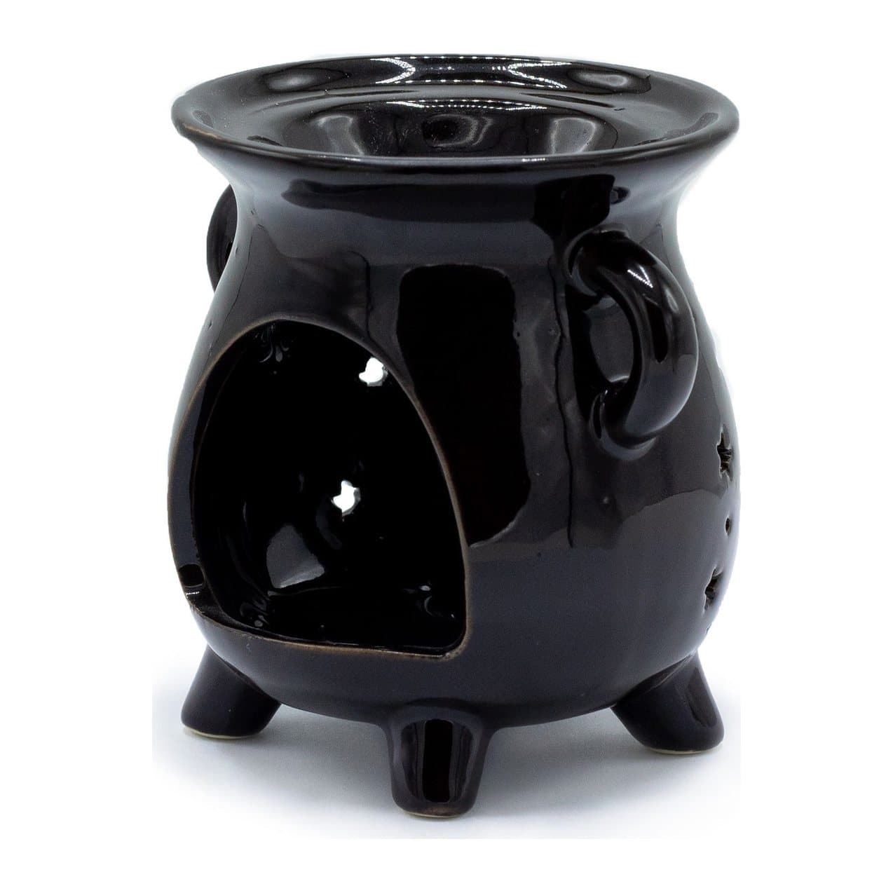 Ceramic cauldron oil burner with a moon phase design