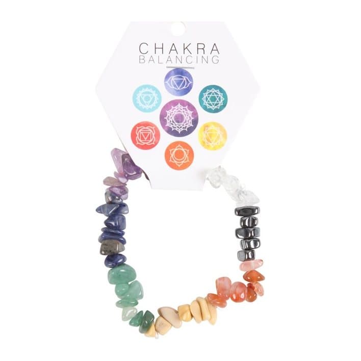 Colourful bracelet of seven chakra gemstones