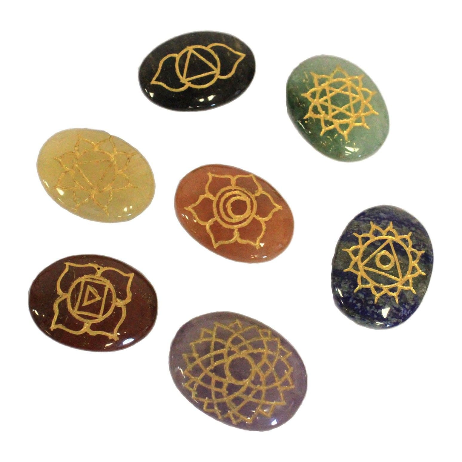 Set of seven chakra stones