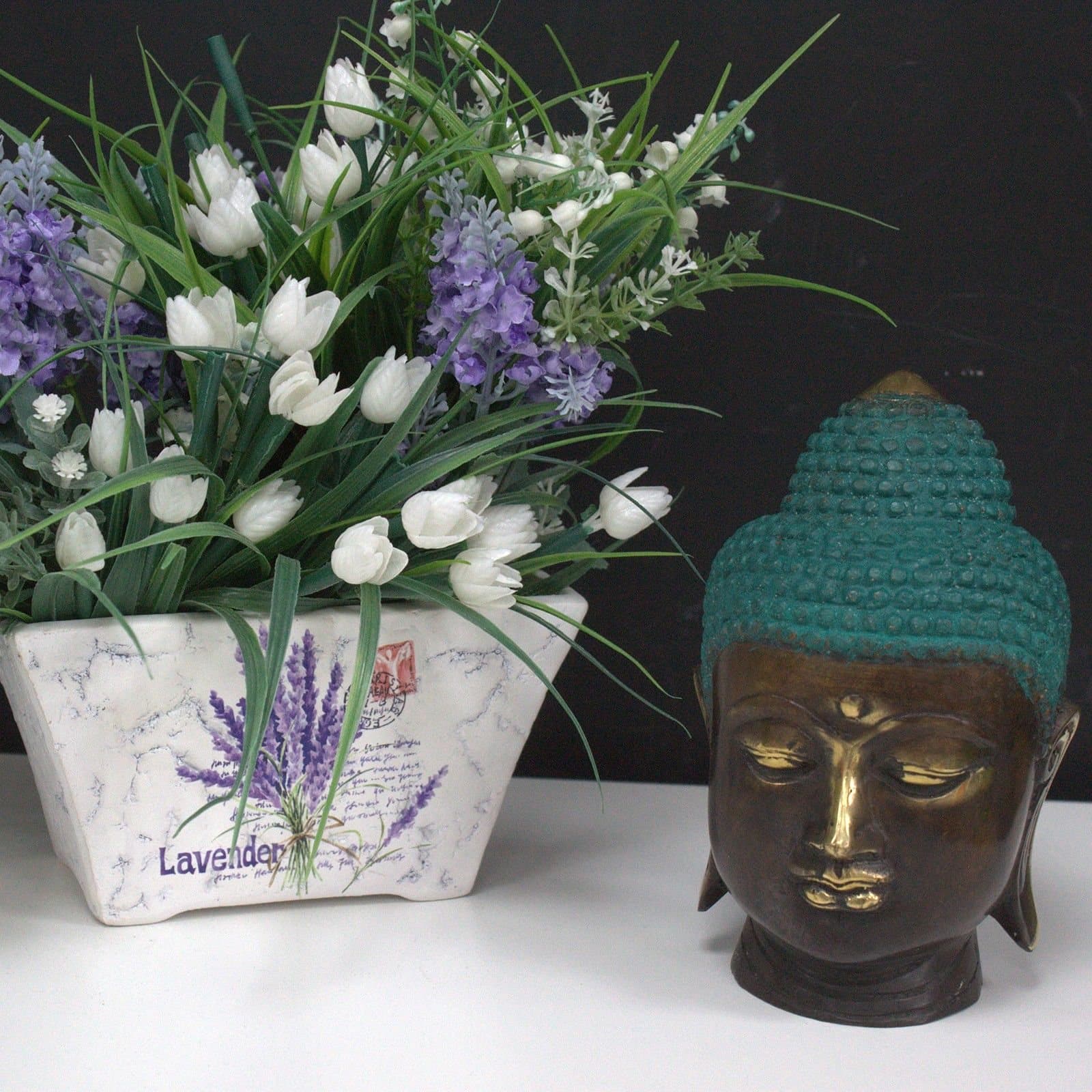 Large classic brass Buddha head ornament