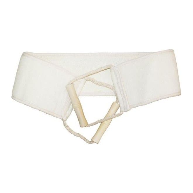 Long classic loofah back scrub in cotton and polyester fibre