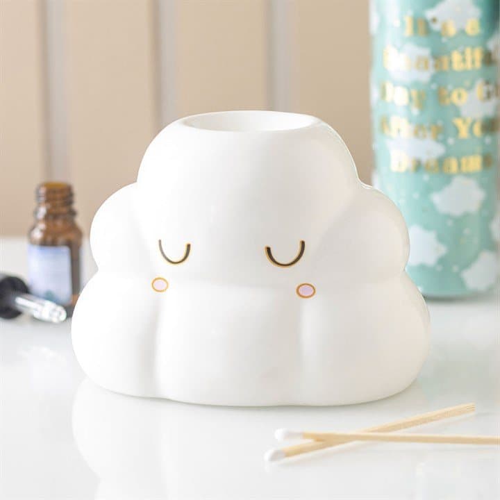 Ceramic oil burner shaped like a cloud