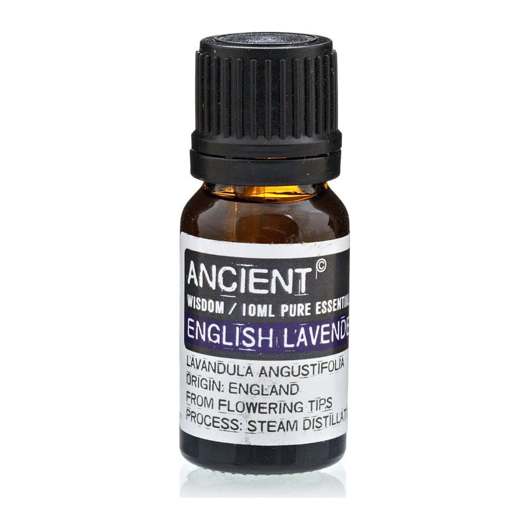 Bottle of English lavender essential oil