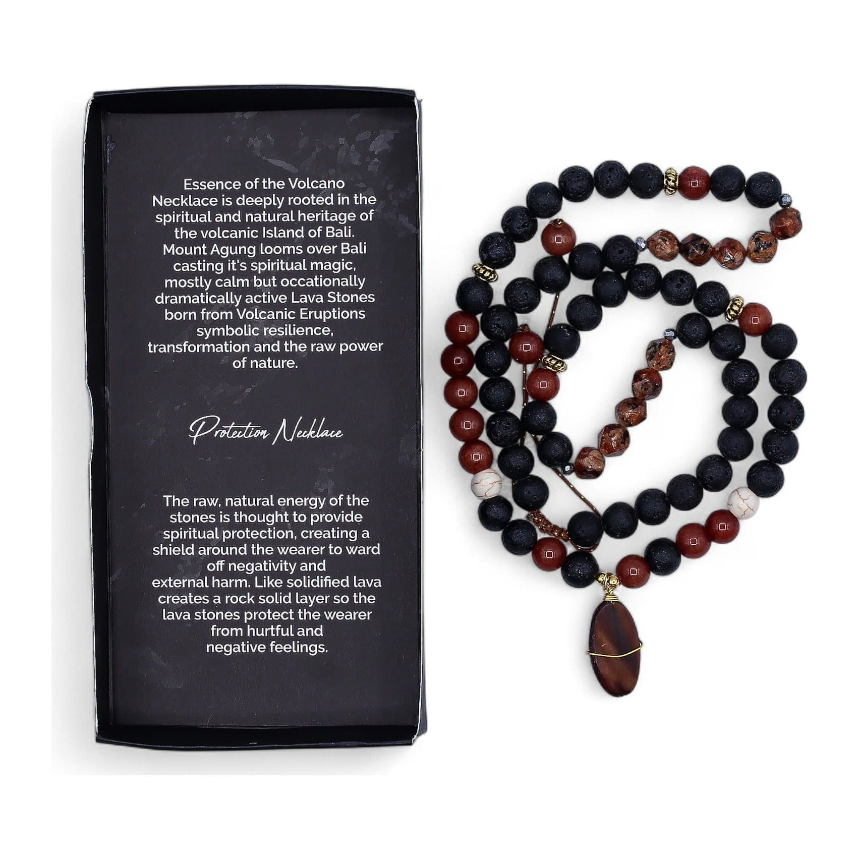 Essence of the Volcano necklace made with lava stone beads