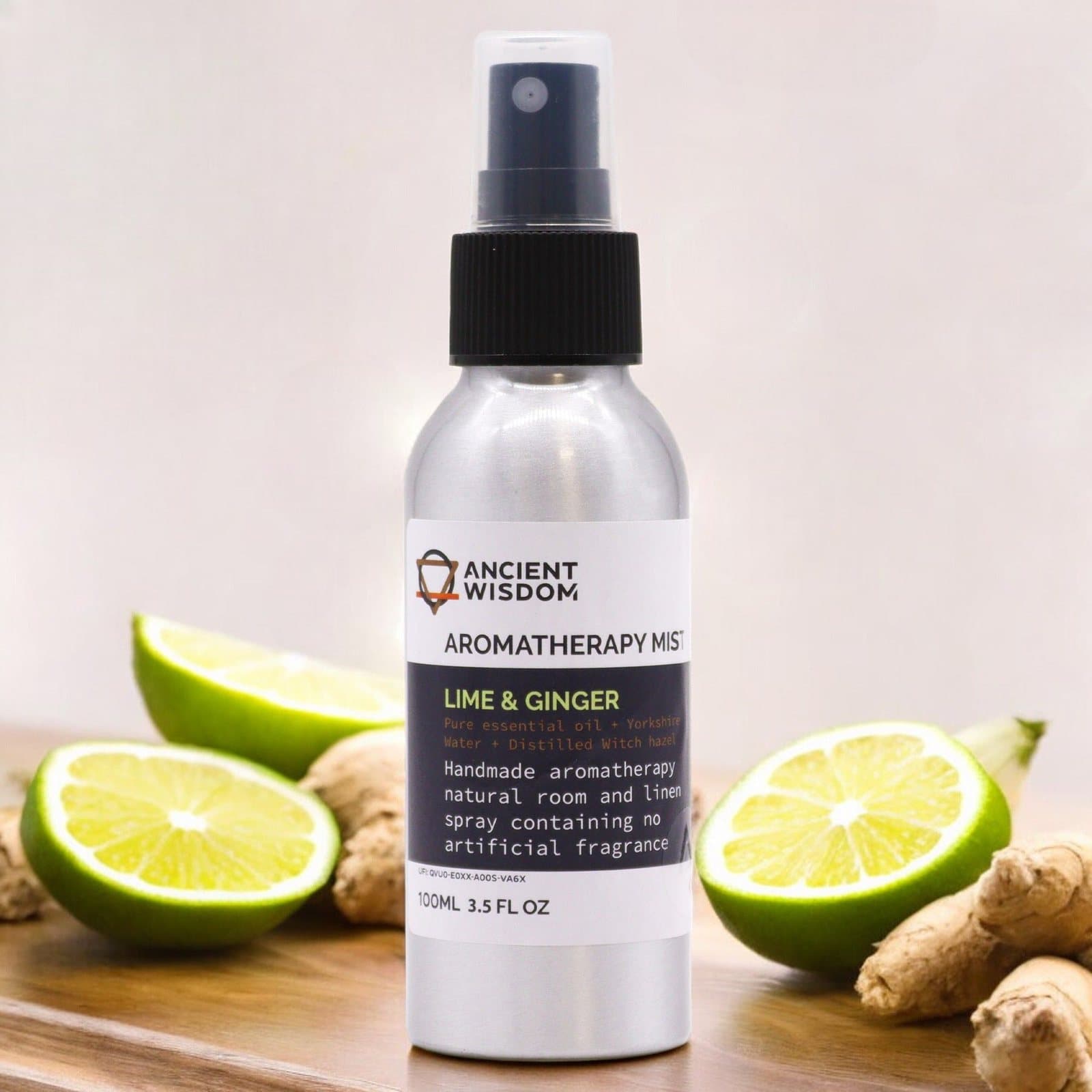 100 ml lime and ginger essential oil mist bottle