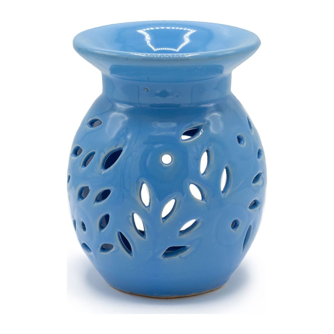 Floral ceramic oil burner for tealights