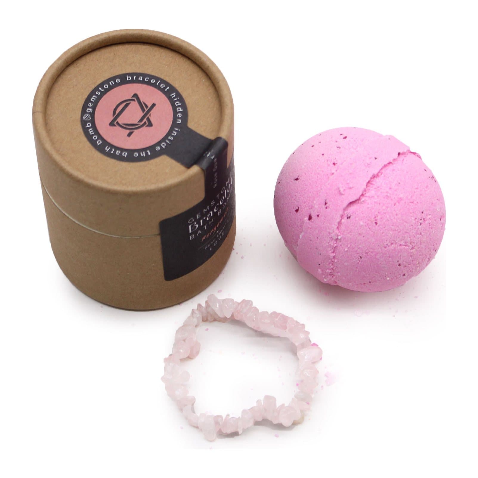 Handcrafted gem bracelet bath bomb in gemstone colours