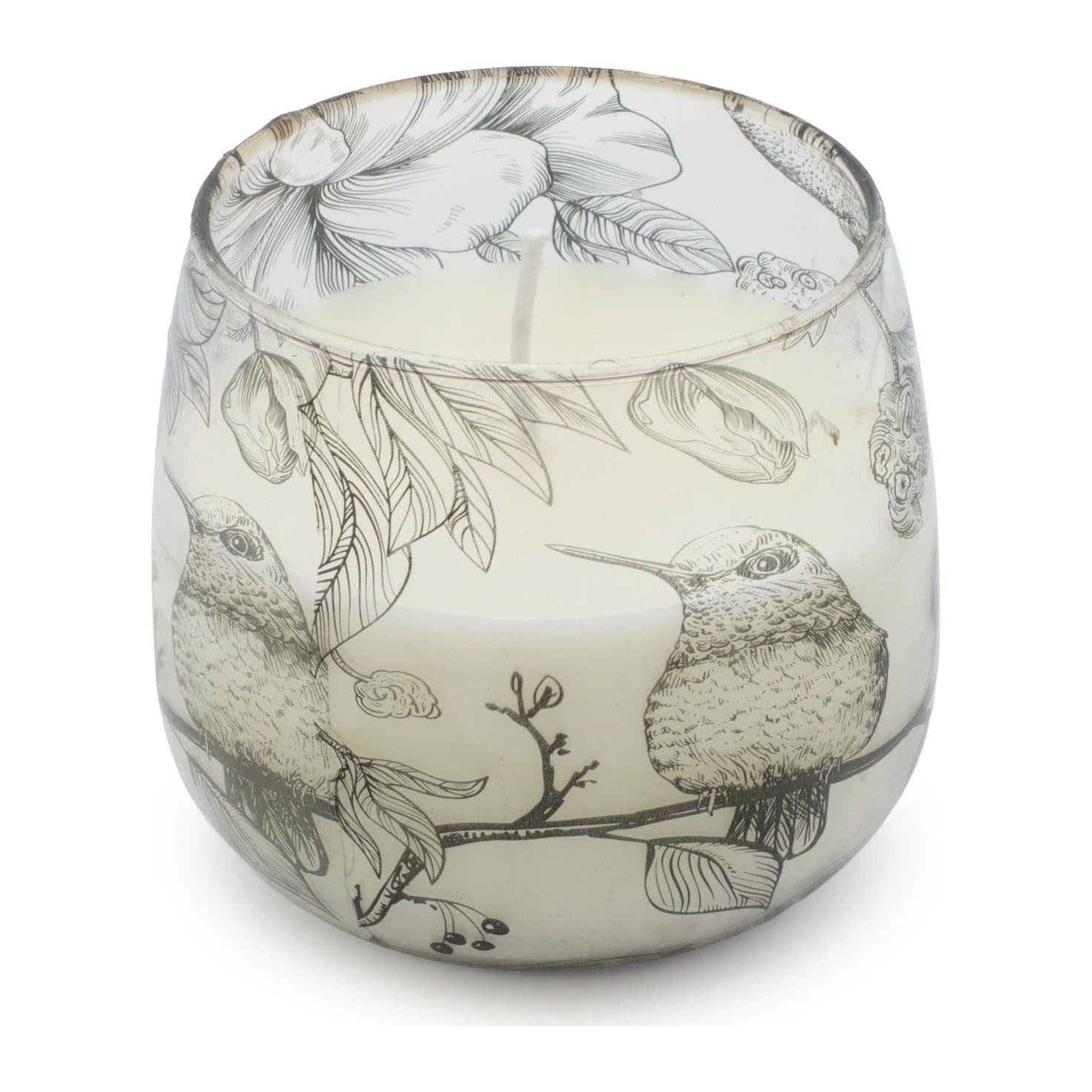 Decorated glass jar candle