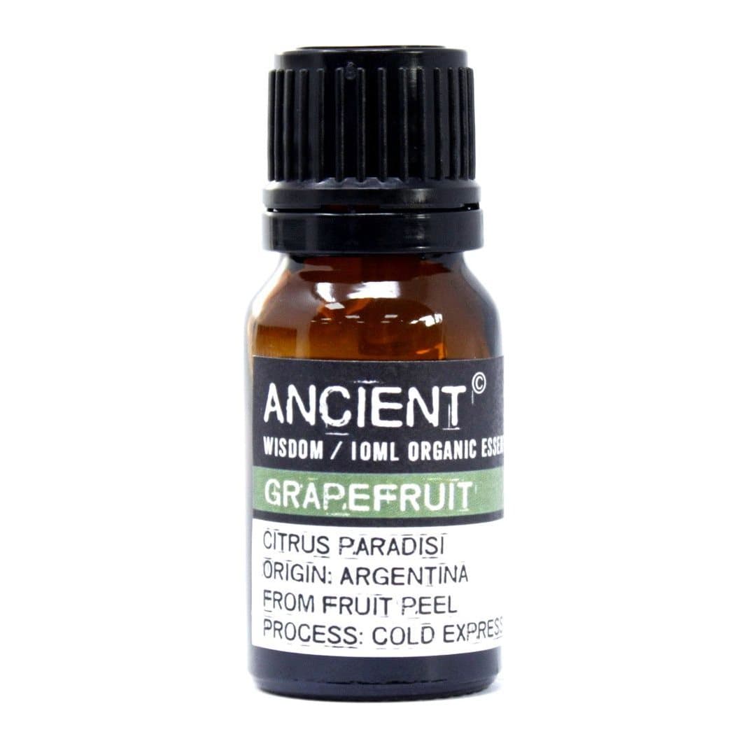 Bottle of grapefruit organic essential oil
