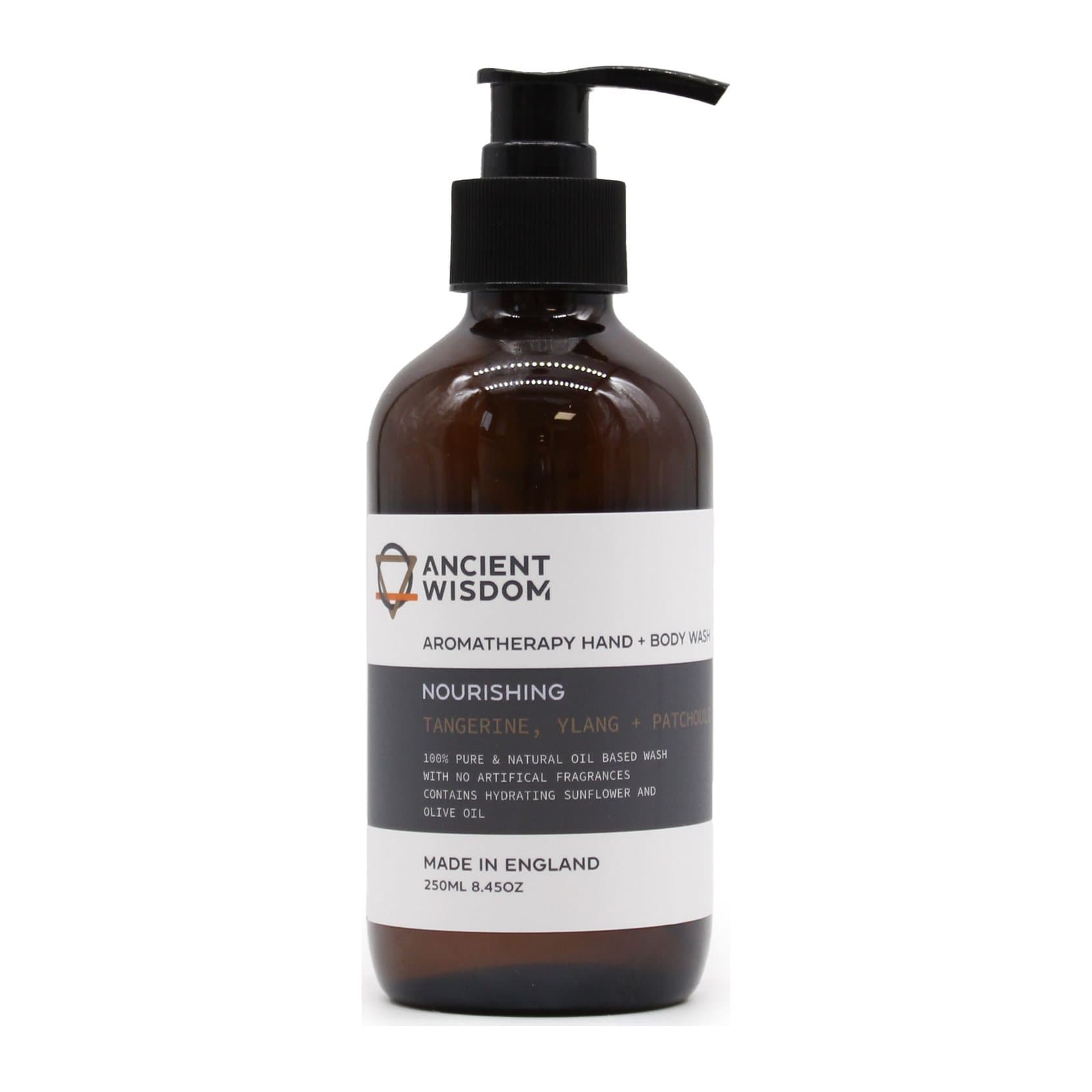 250 ml essential oil hand and body wash bottle