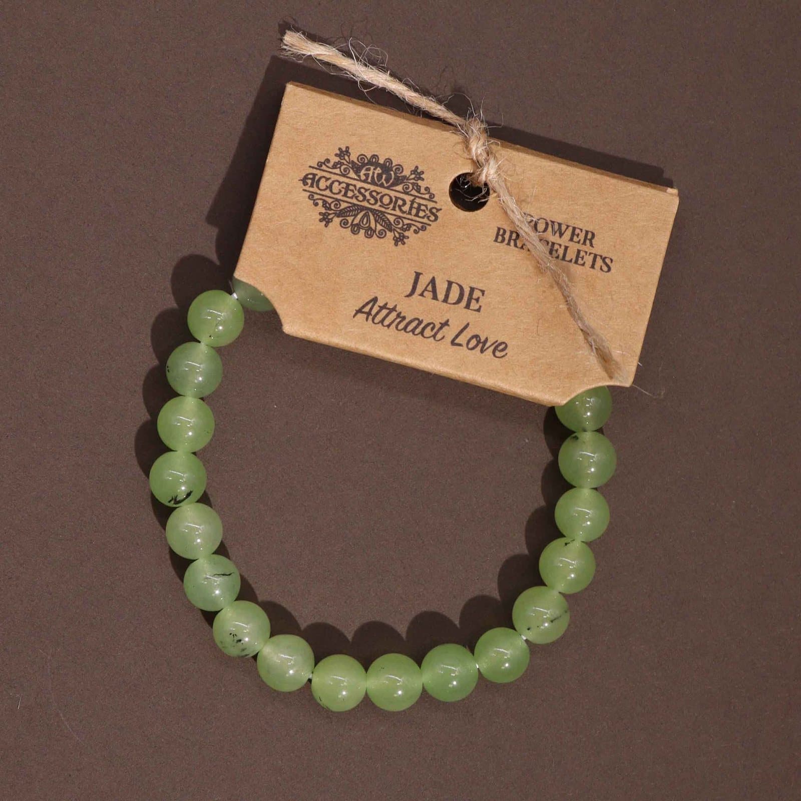 Jade design power bracelet made with round gemstones