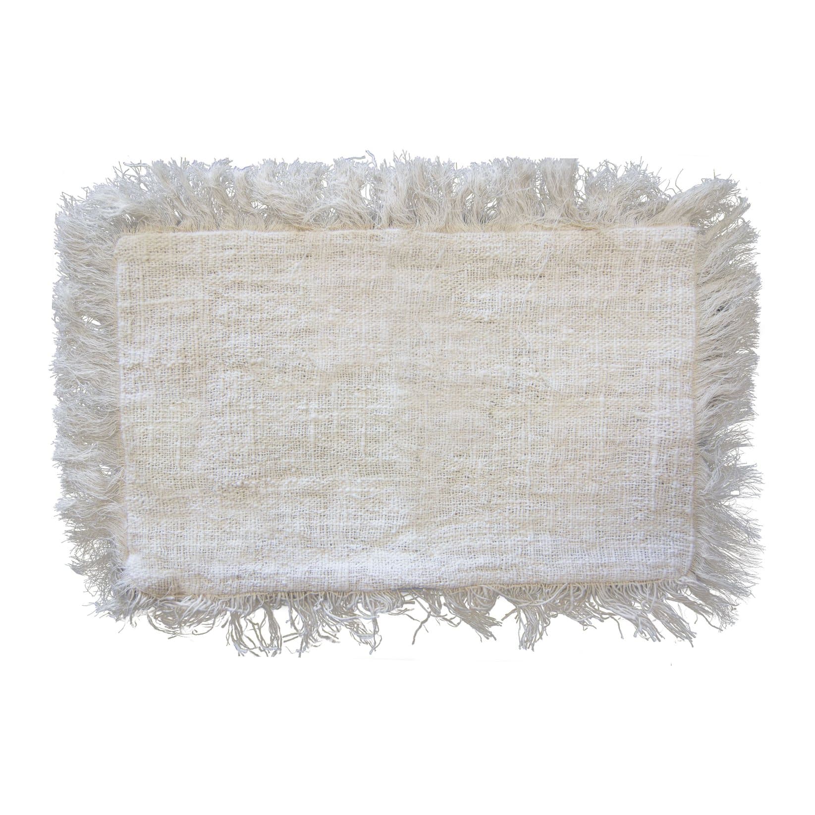Linen cushion cover with fringe, with or without a palm tree design