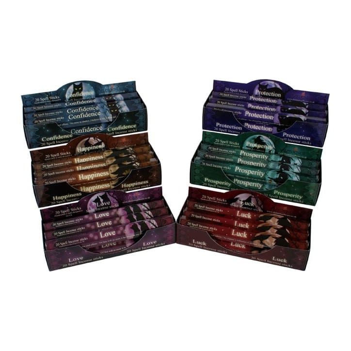 Bundle of Lisa Parker spell incense boxes wrapped in cellophane