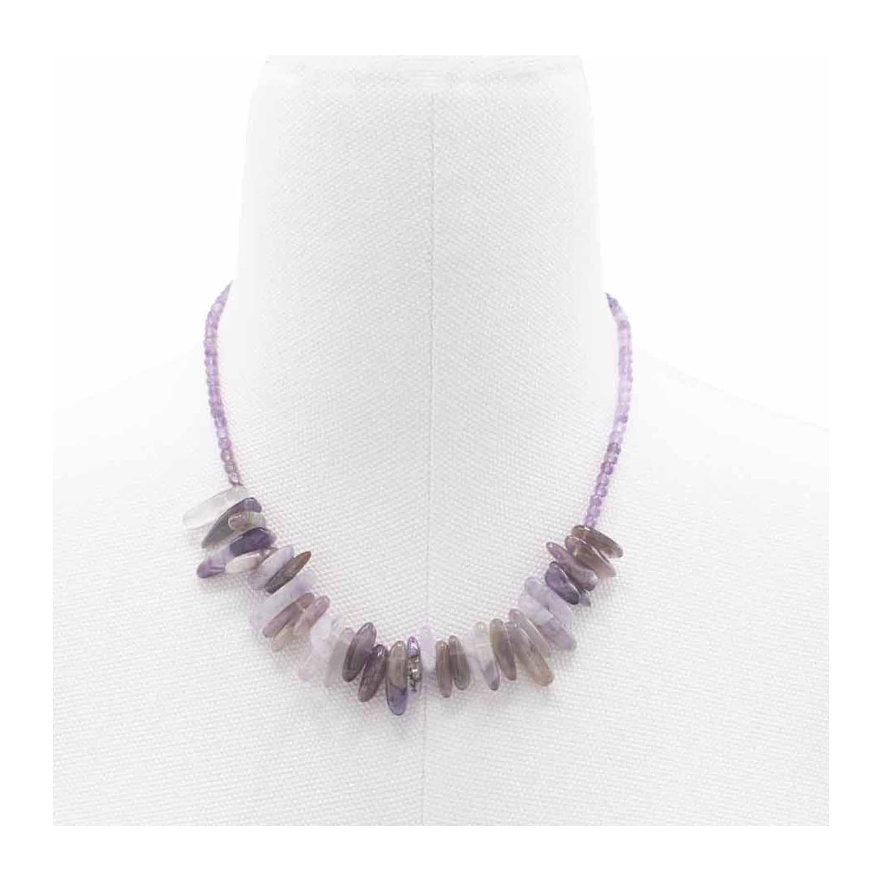 Amethyst gemstone necklace in deep purple
