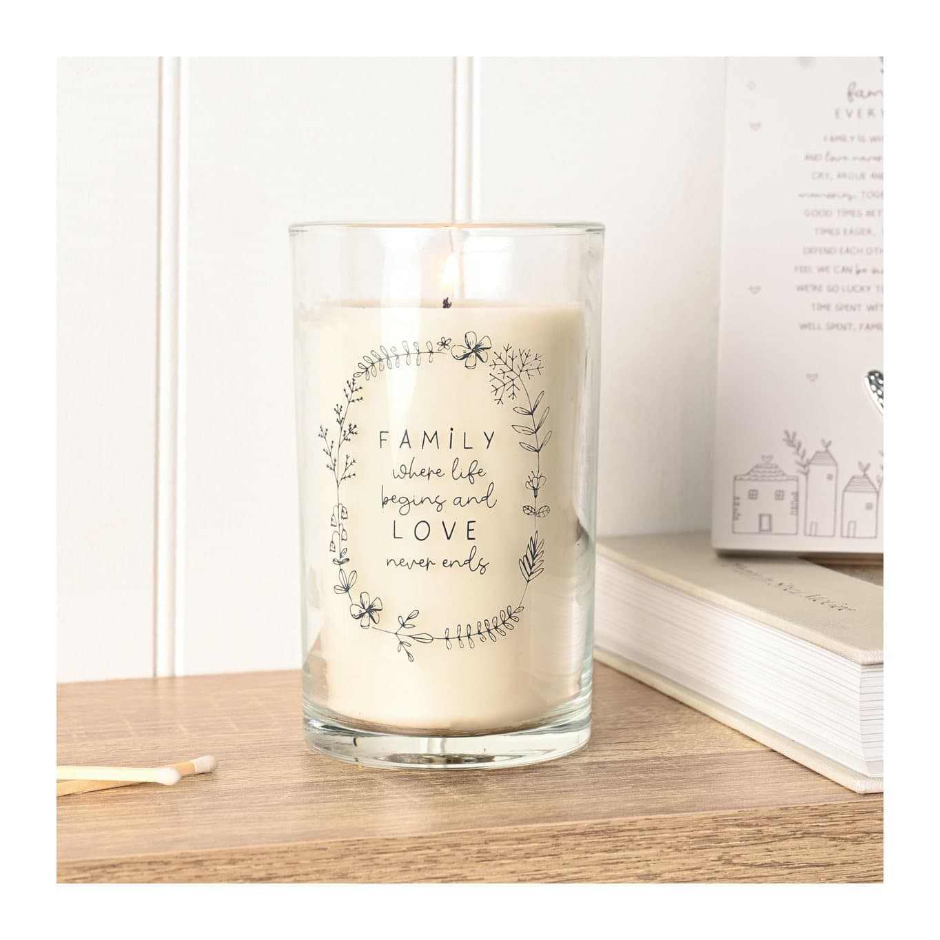 Tall Moments Family candle in a soft neutral gift box