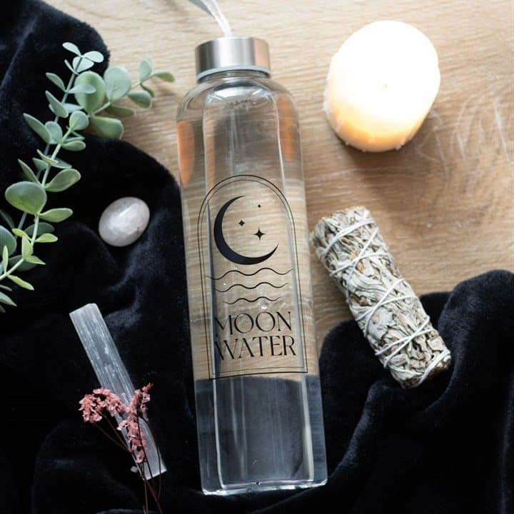 Glass moon water bottle, 550 ml