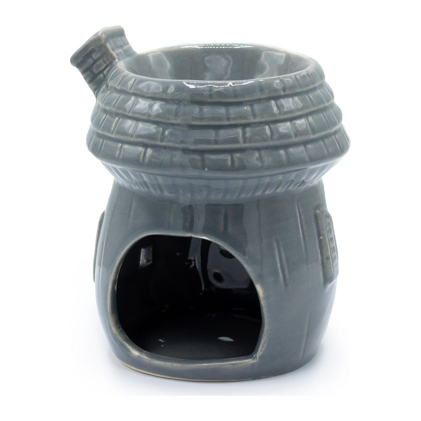 Grey ceramic mushroom house oil burner