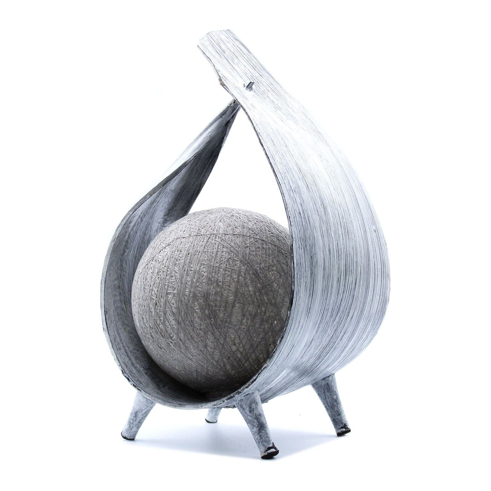 Natural coconut lamp made with coconut leaf and glass
