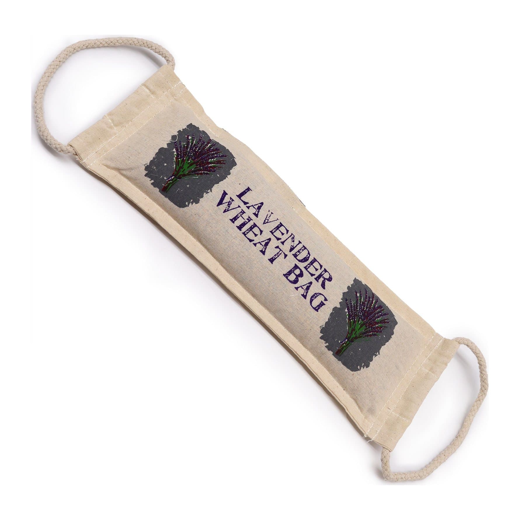 Natural cotton wheat bag in lavender, purple, blue and green