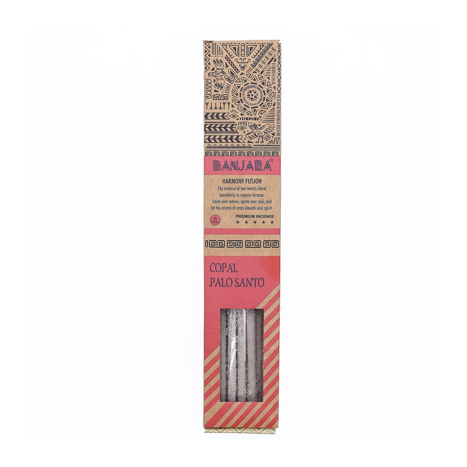 Six packs of palo santo incense sticks in decorative Banjara boxes
