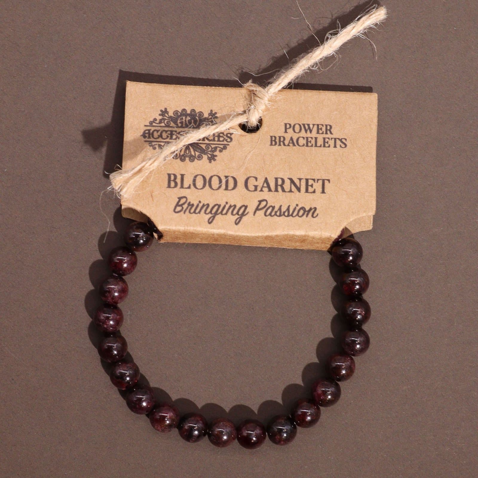 Blood garnet gemstone stretch power bracelet
