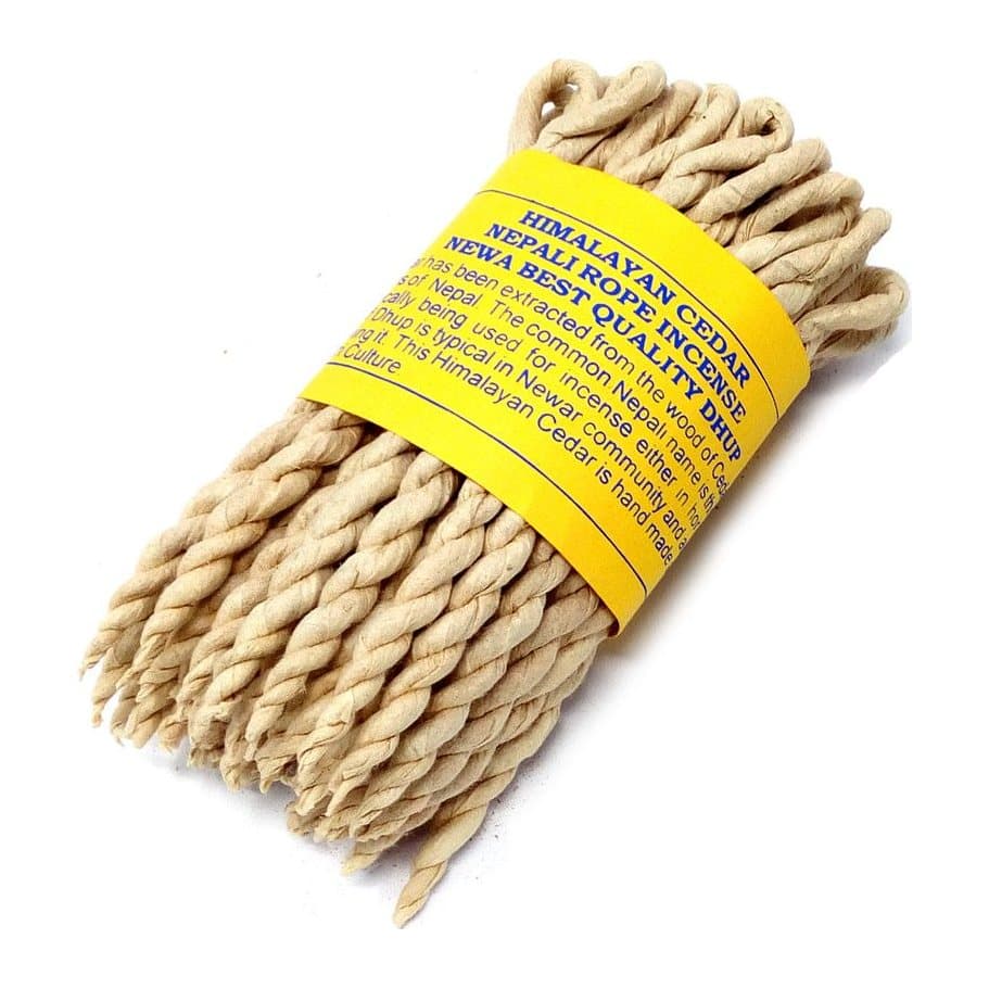 Pure Herbs Himalayan cedar rope incense, twisted rice paper ropes
