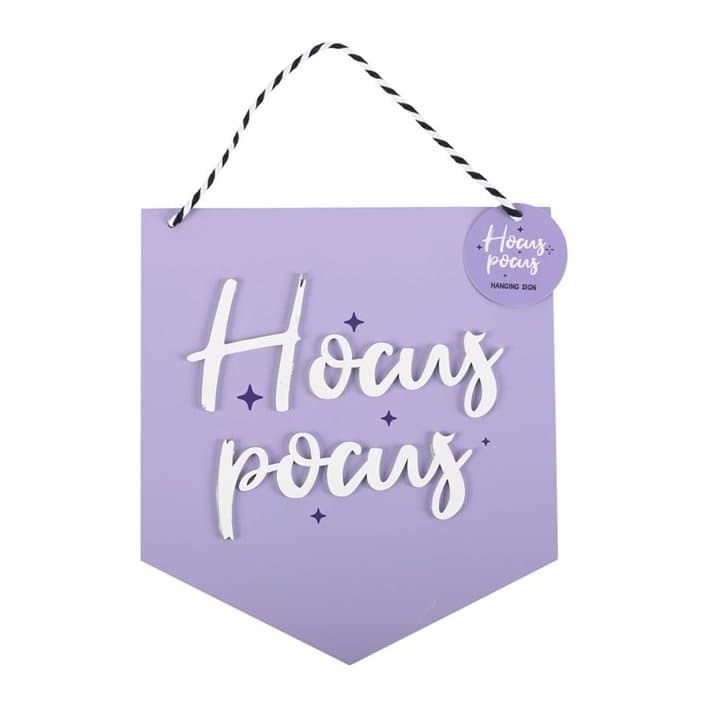 Pastel purple Hocus Pocus hanging sign with string