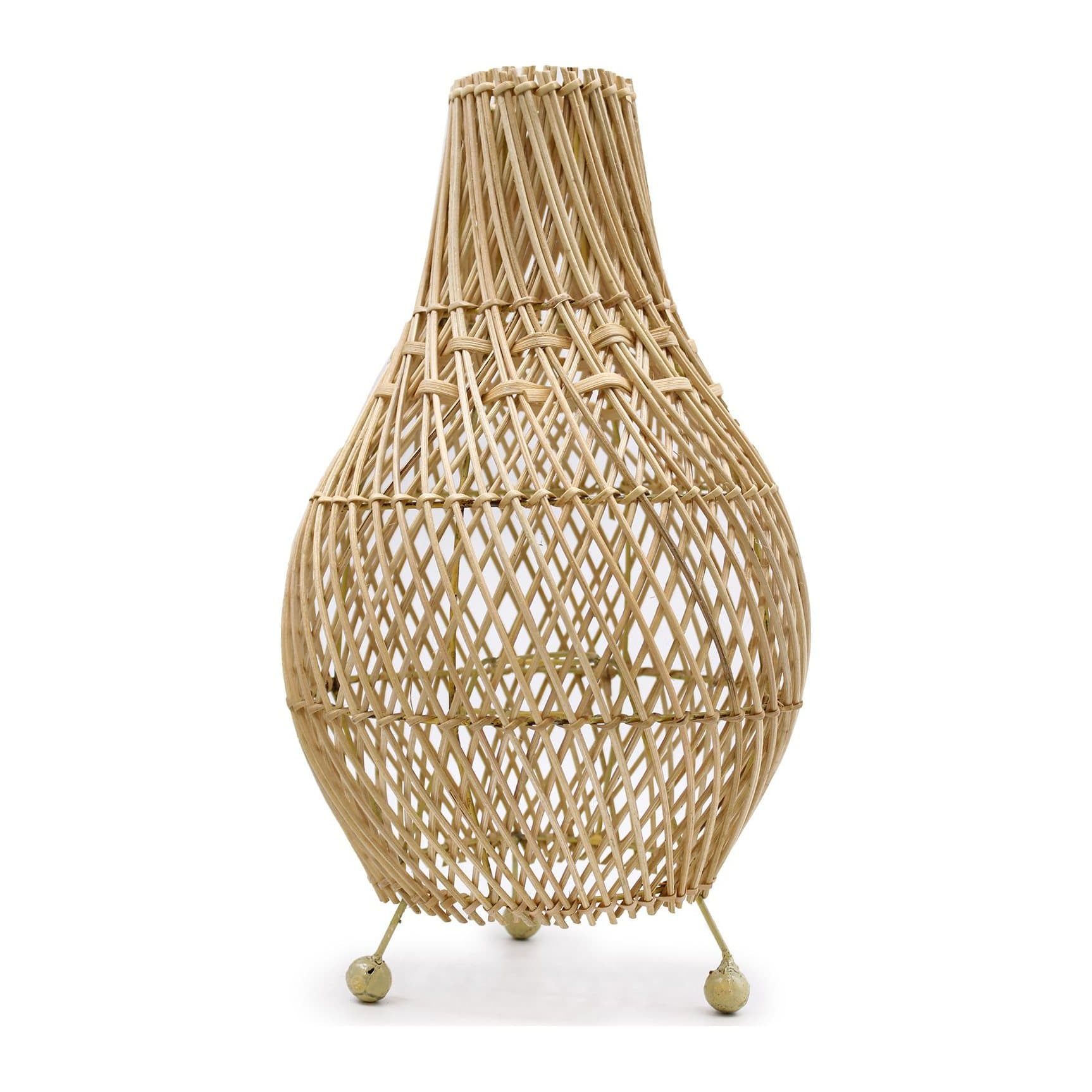 Braided rattan table lamp