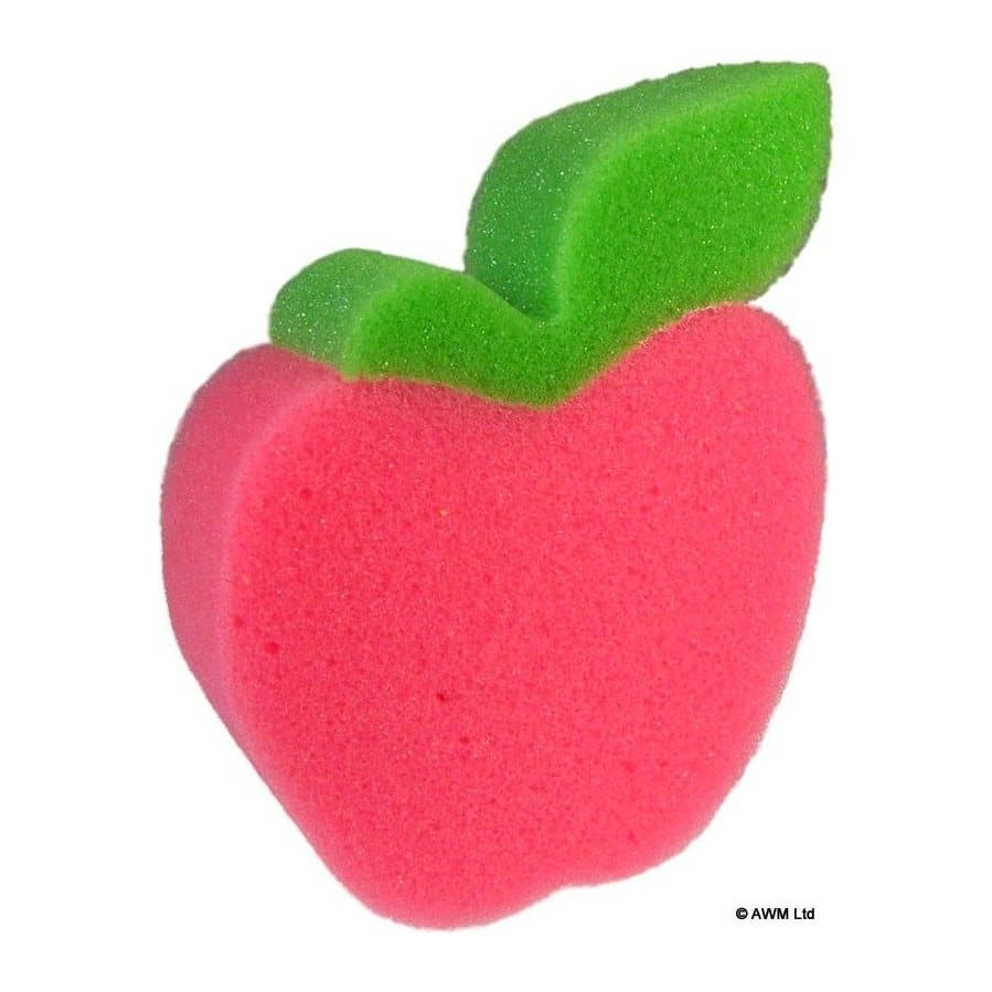 Pack of two red apple shaped PVA sponges