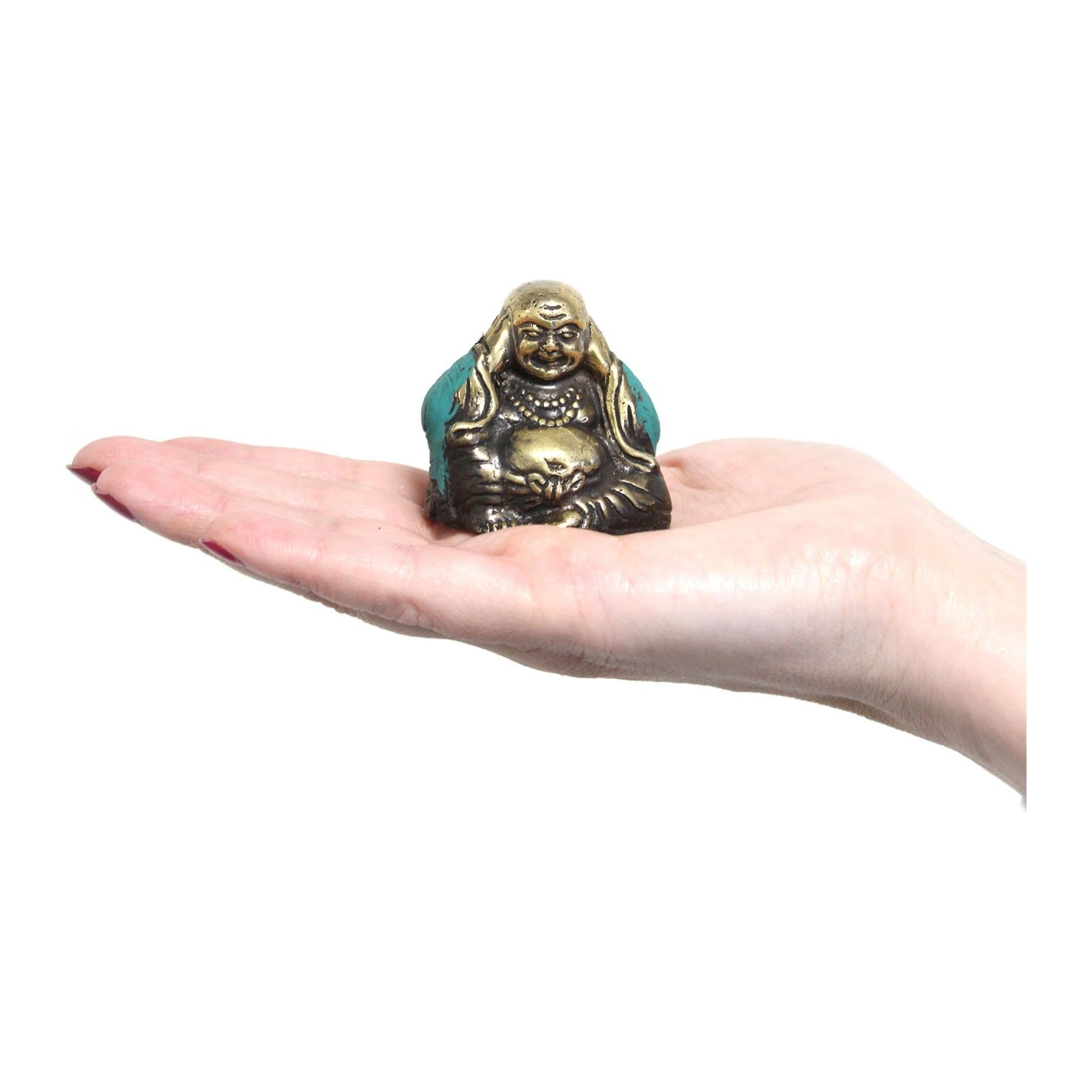 Set of three brass Buddha figures