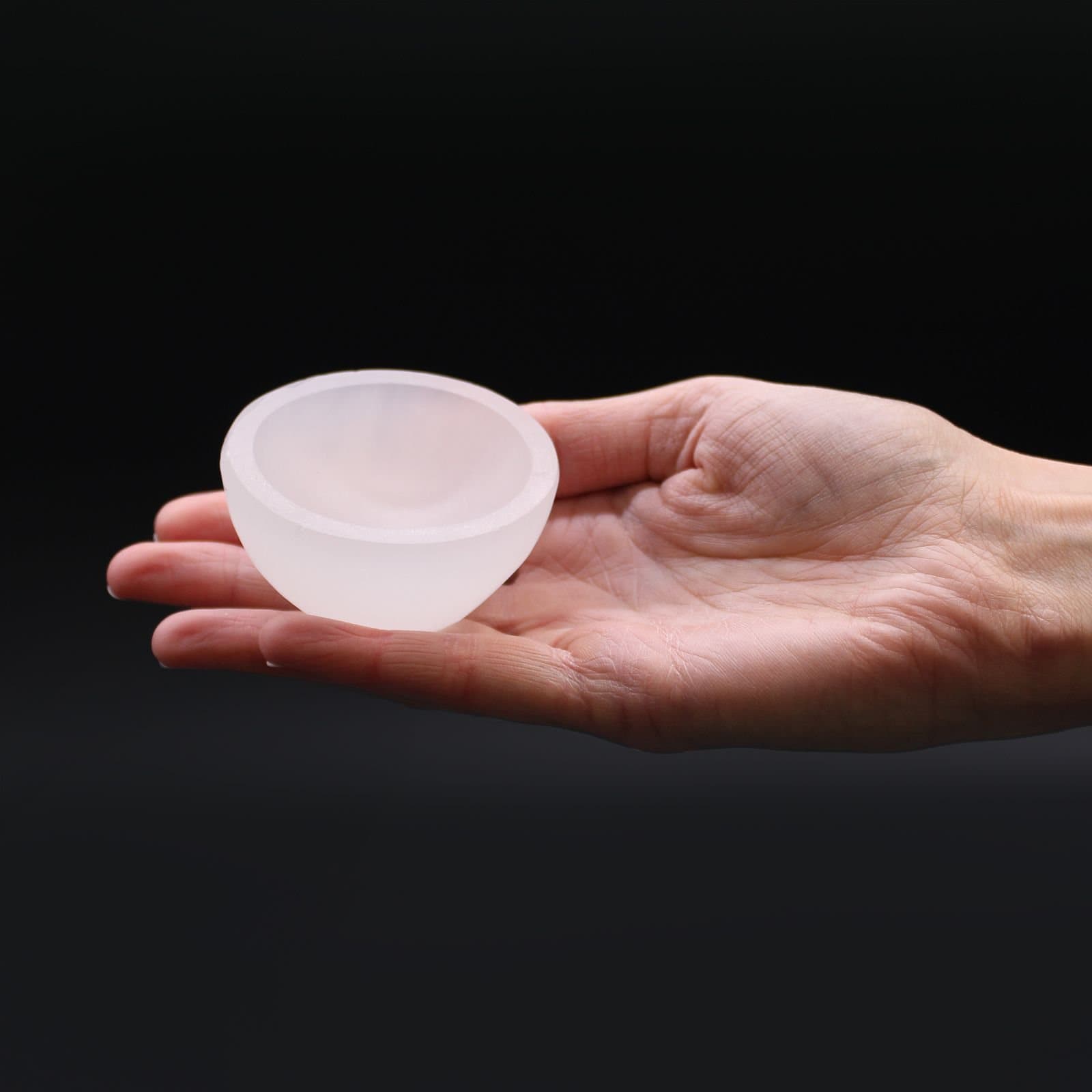 Round white selenite bowl