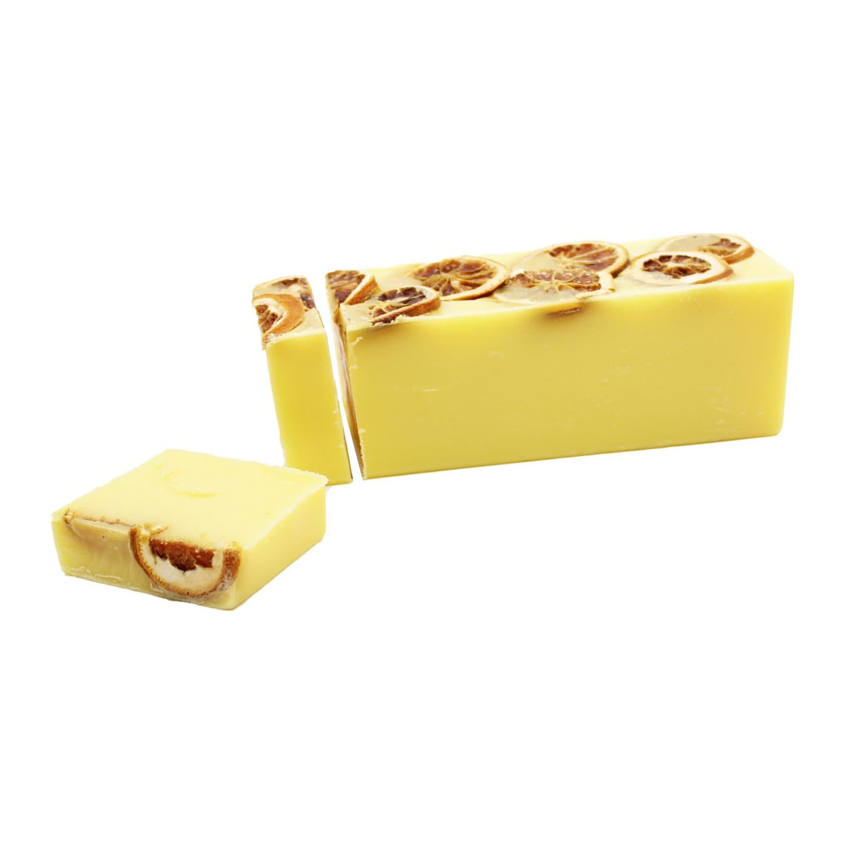 Hand-crafted soap loaf with a dried topping in a choice of scents