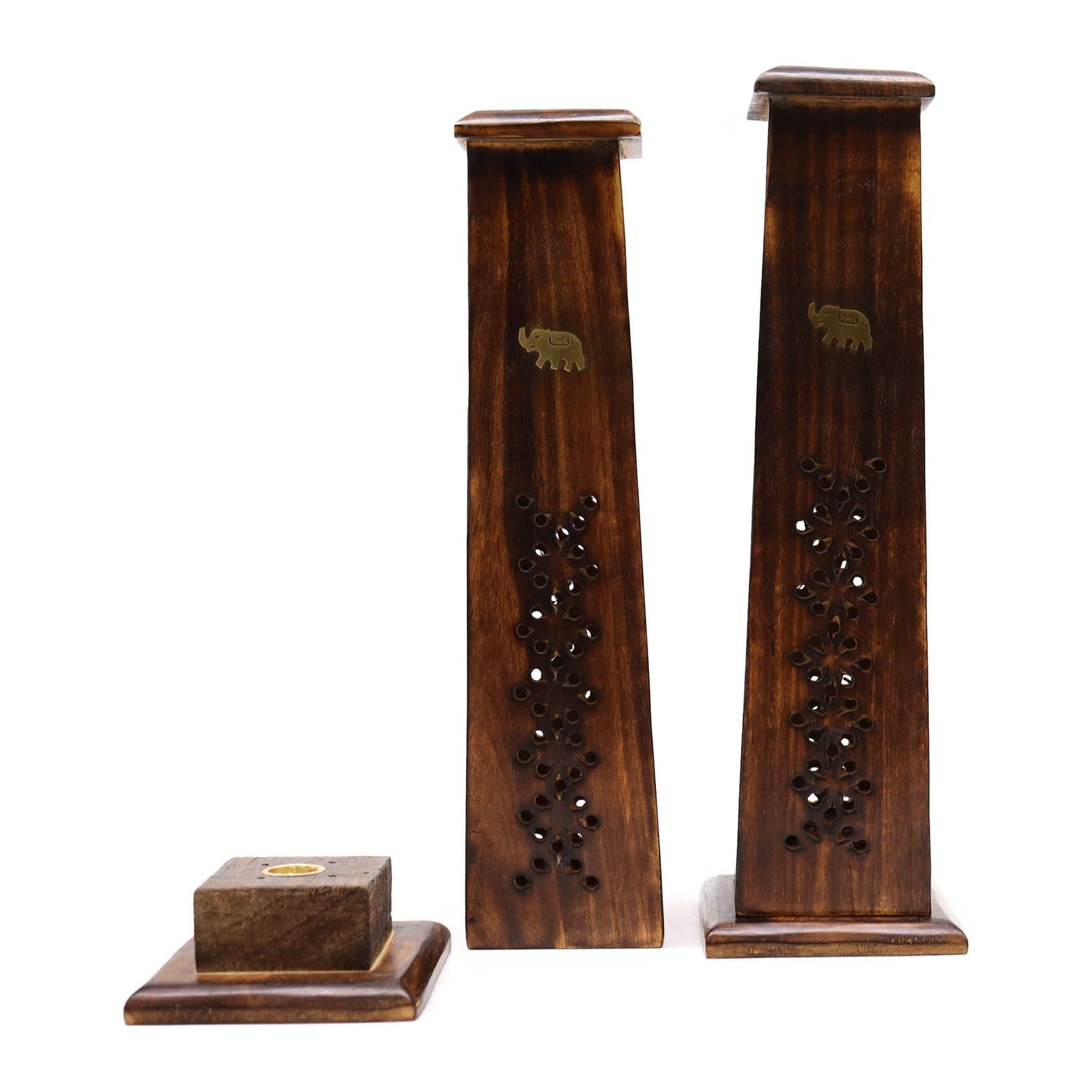 Tapered mango wood incense tower
