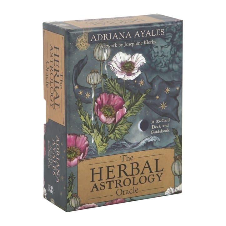 The Herbal Astrology Oracle Cards deck in its matching picture box