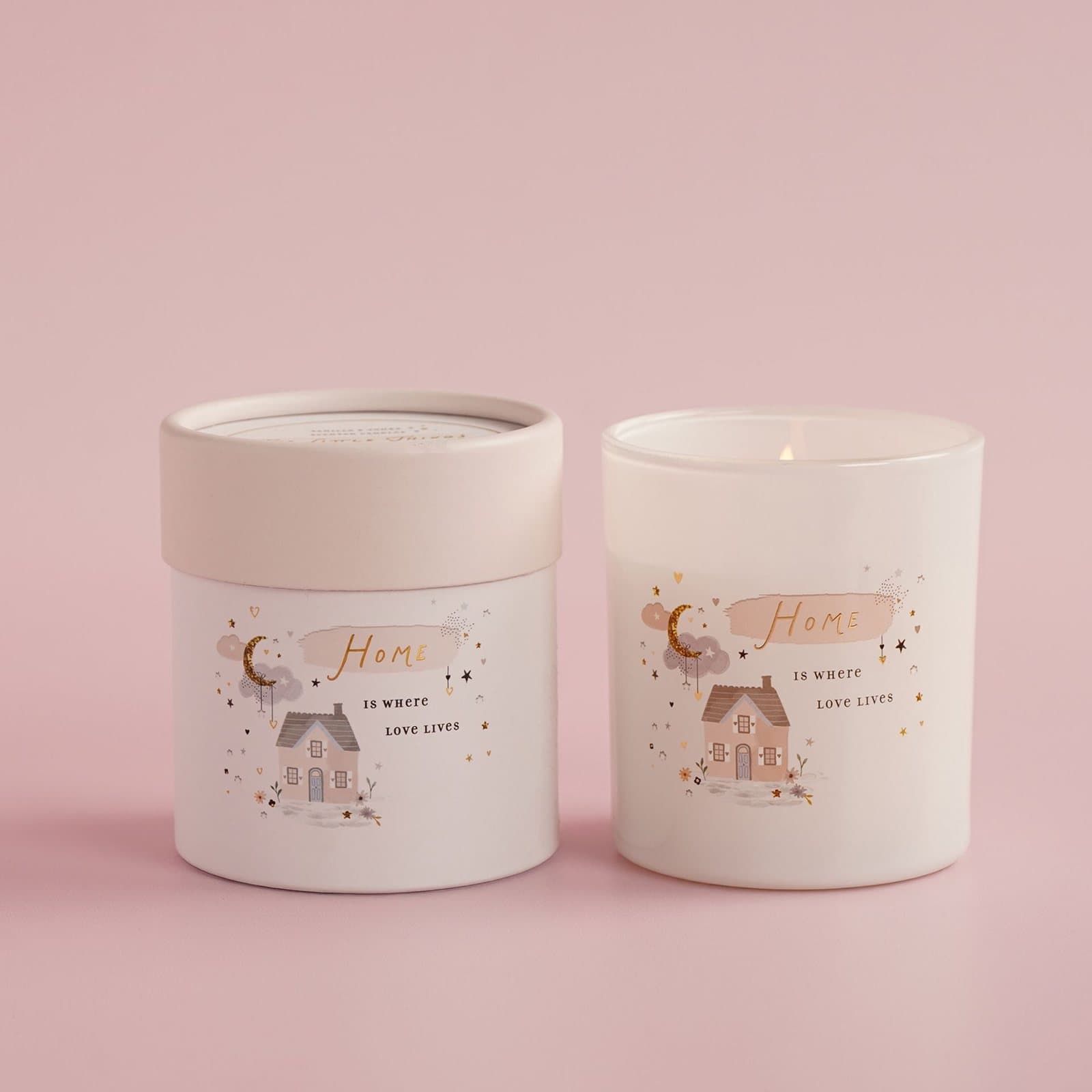 The Little Things Home candle in a coordinating lidded jar