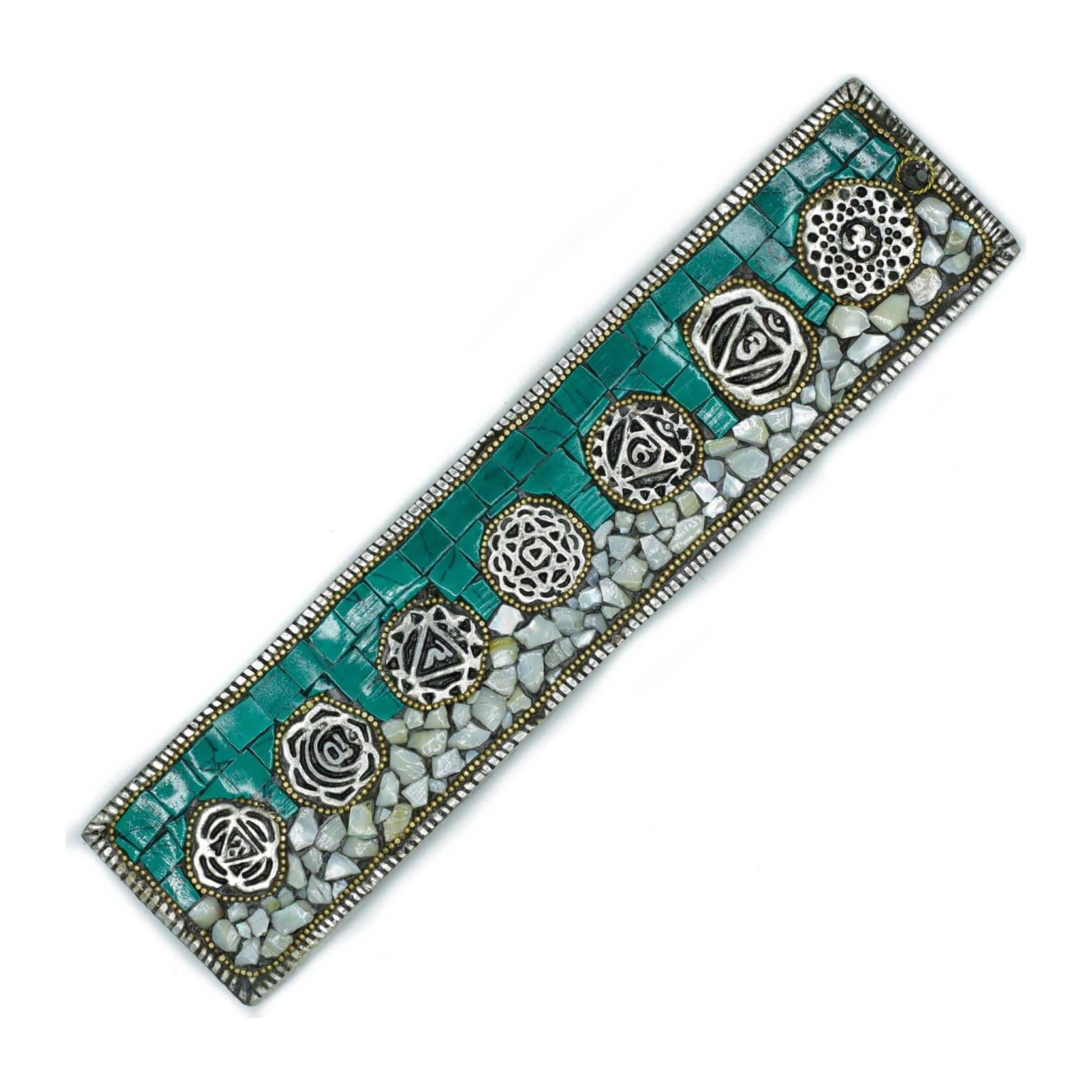 Colourful ceramic mosaic Tibetan incense holder