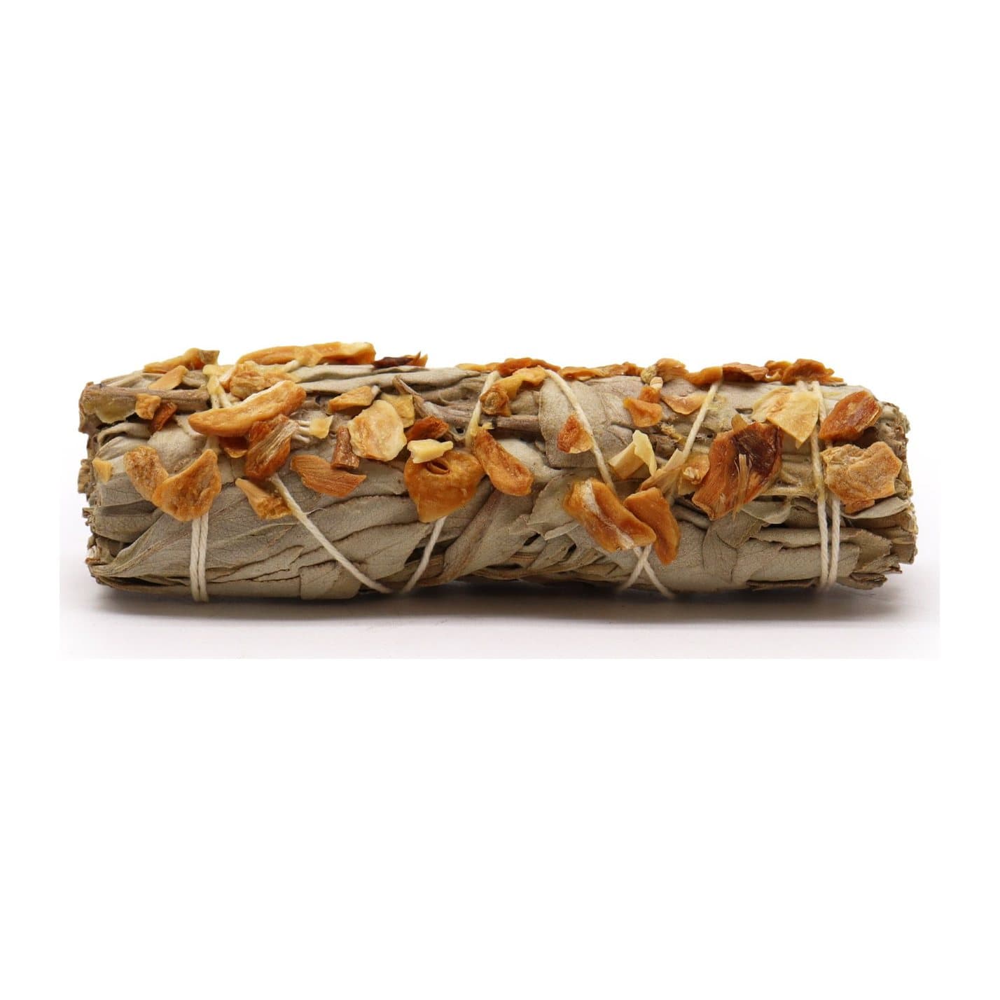 White sage and garlic bundle, about 10 cm long