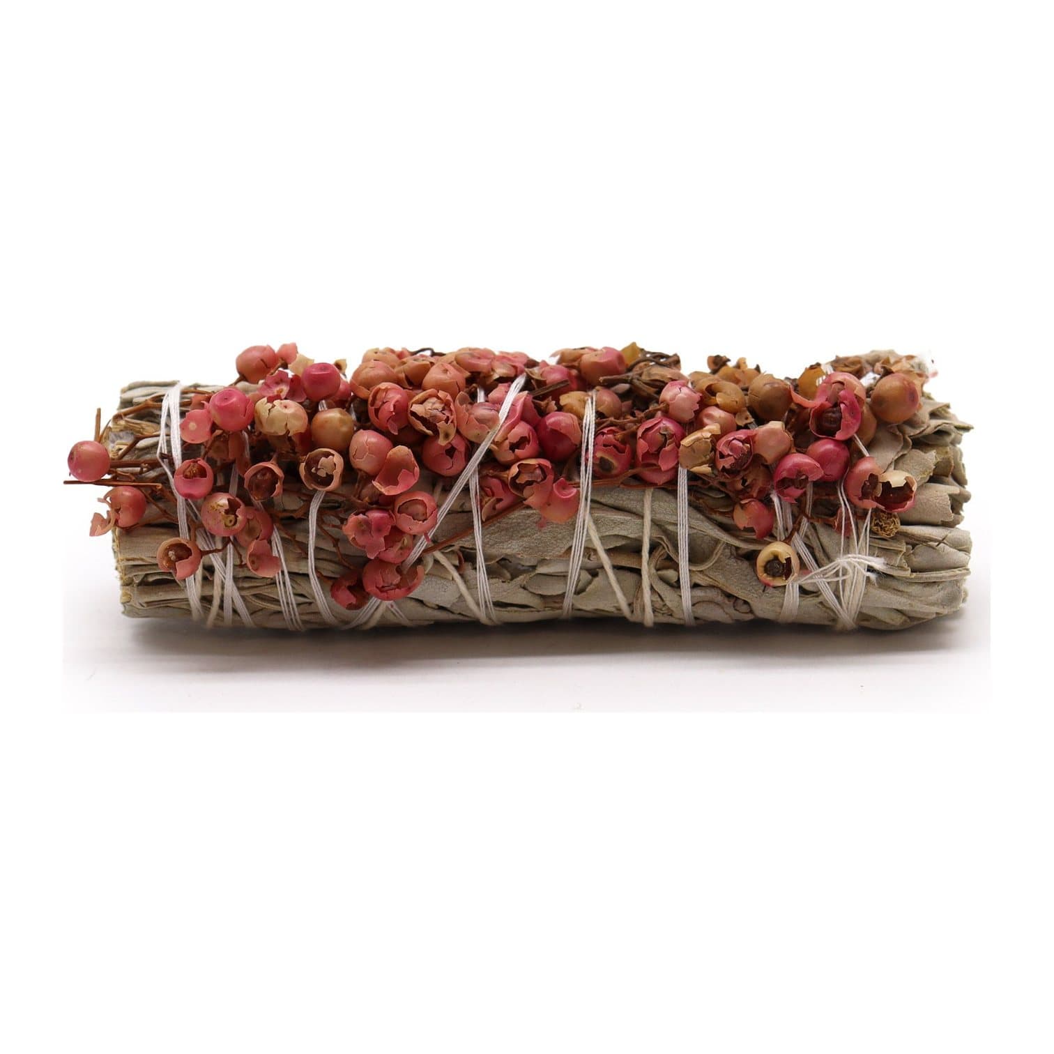 Small bundle of white sage and pirul seed