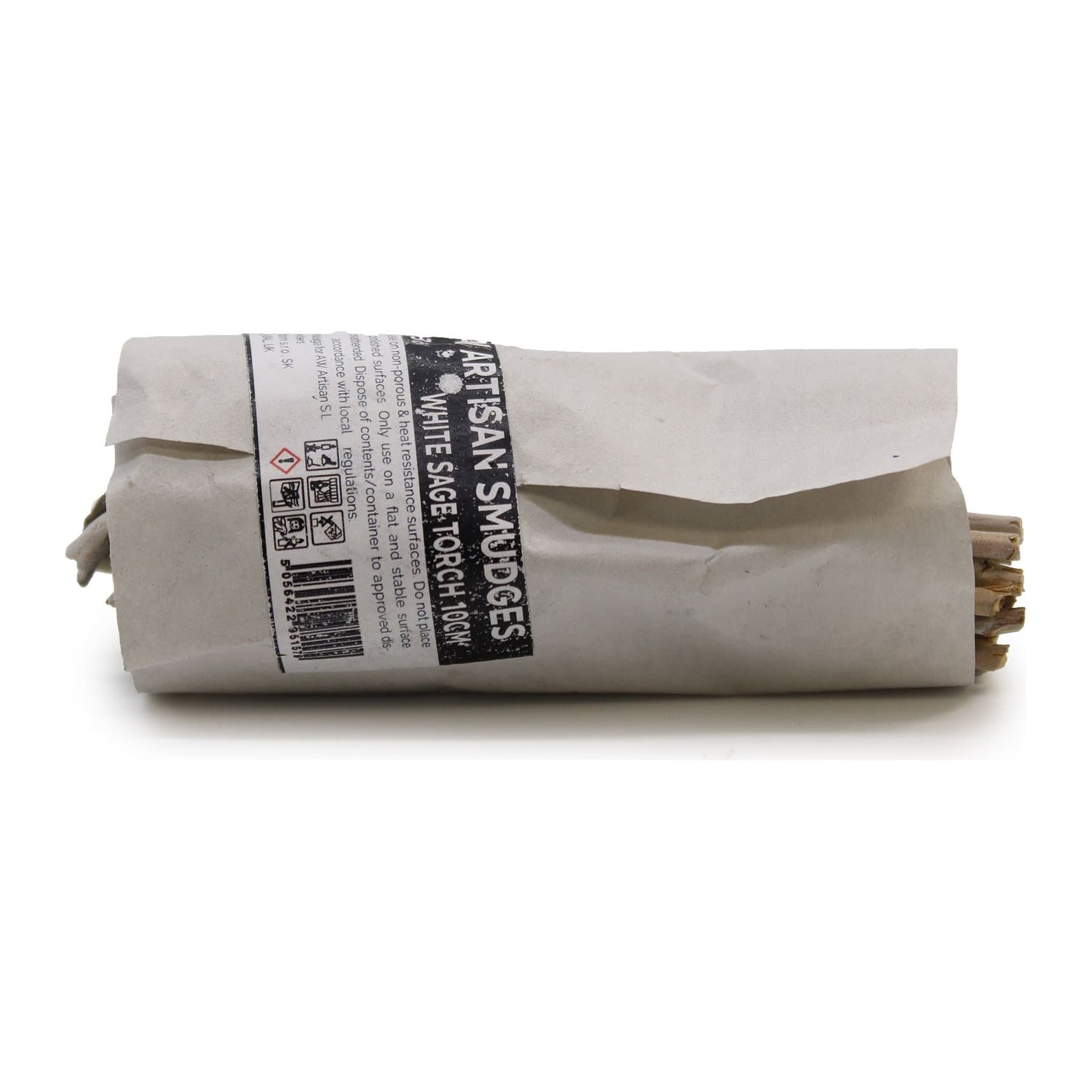 A small white sage torch bundle, 10 cm long