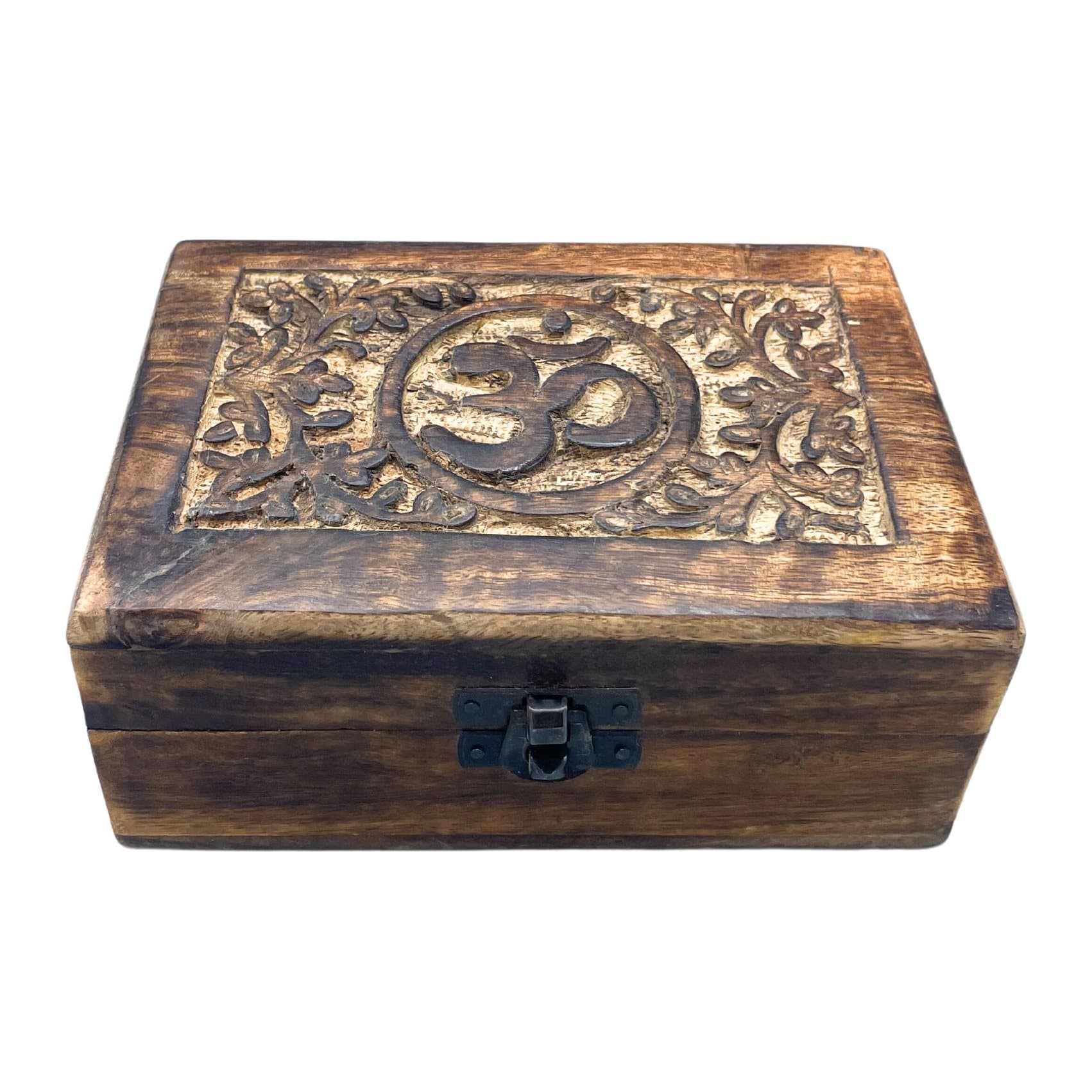 Mango wood keepsake box with the Om design