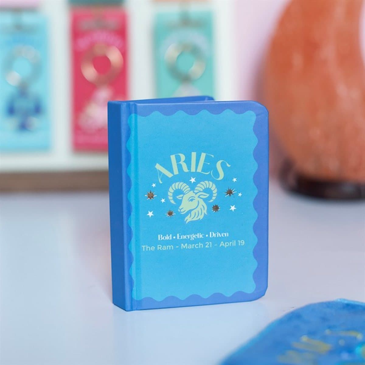 Mini A7 Aries notebook with a ram design and colourful star sign artwork