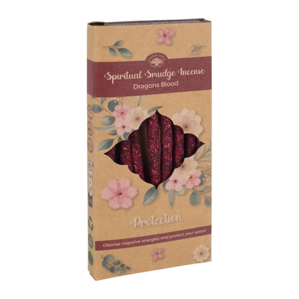 Display set of dragon's blood incense stick packs in a cardboard display box
