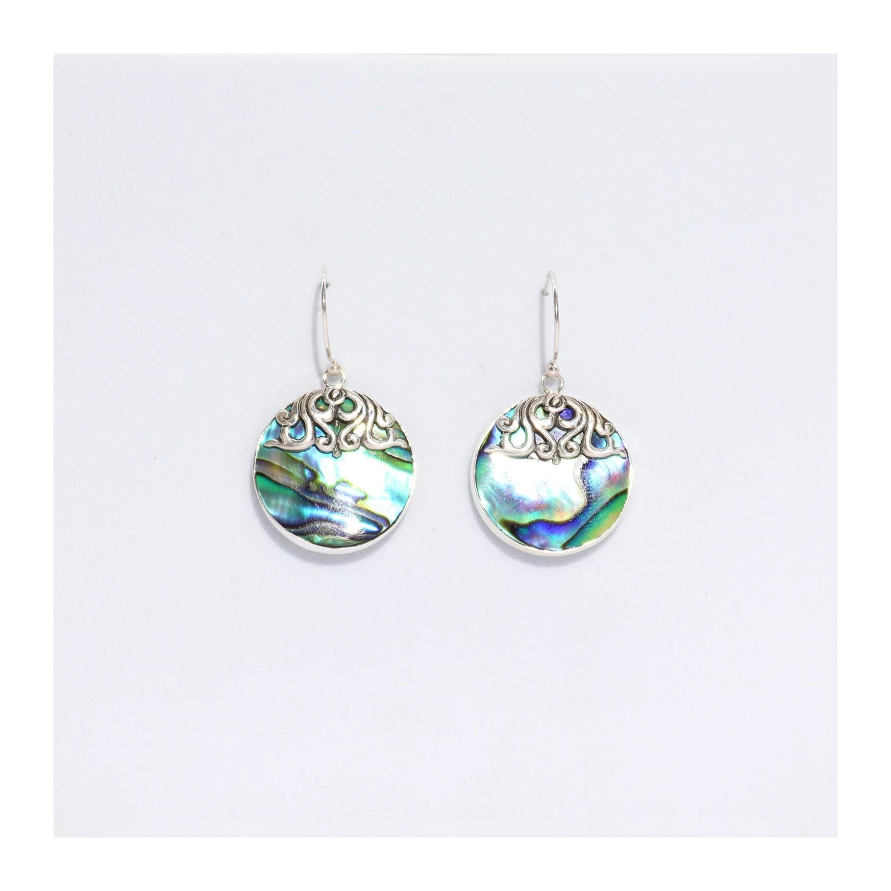 Classic disc earrings in abalone shell and 925 silver