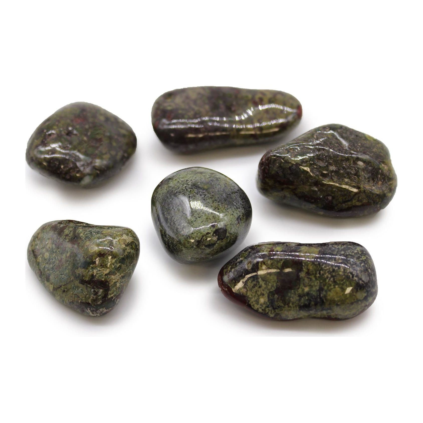 Polished Dragon Stone tumble stones in yellow, golden brown and black